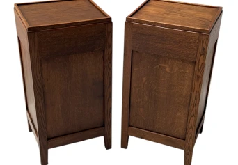 Two Art Deco Amsterdamse School Nightstands or Bedside Tables, 1920s